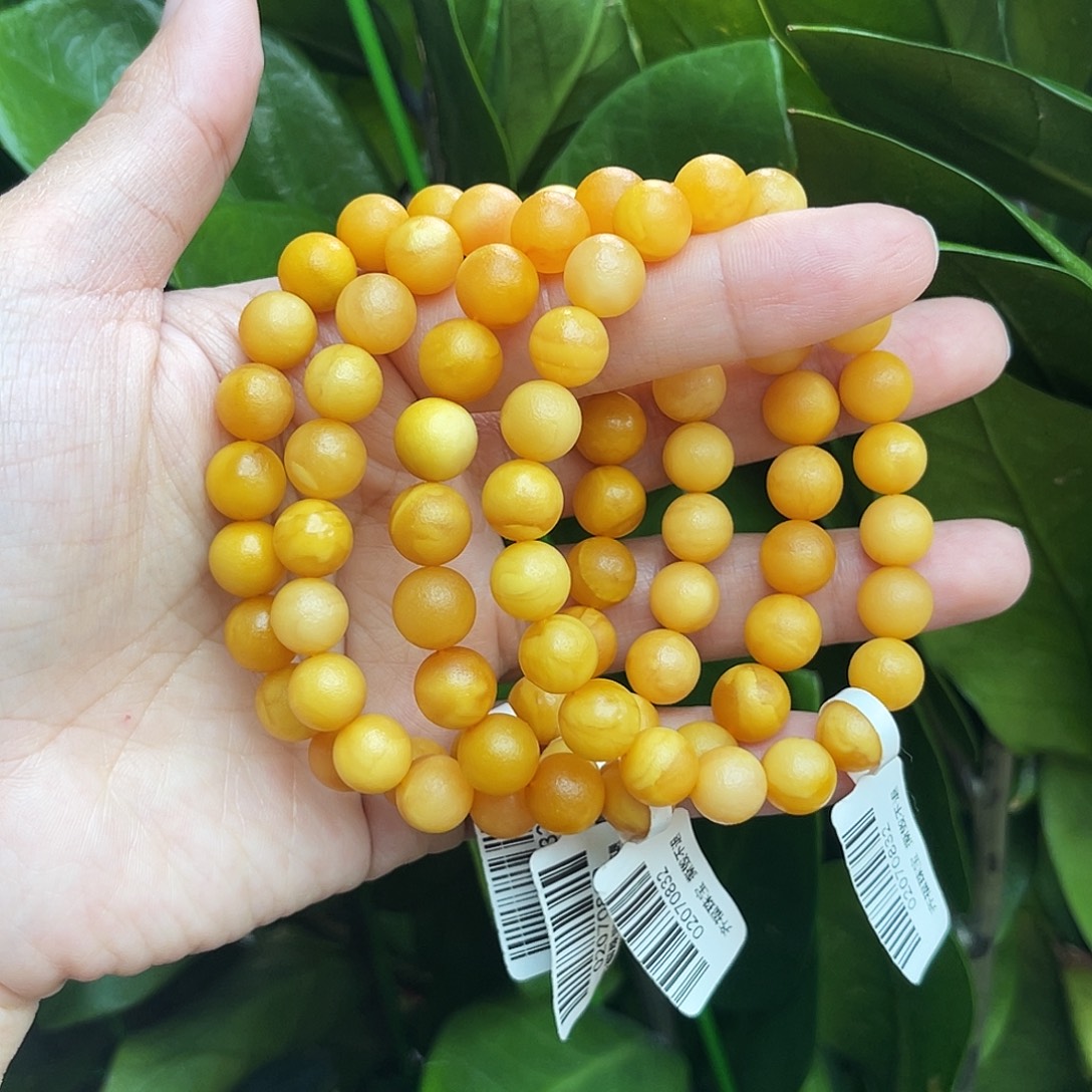 琥珀未镶嵌手链9m多样性发其一