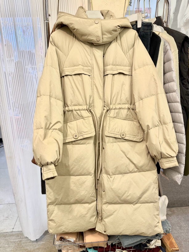 冬季中长款过膝棉服