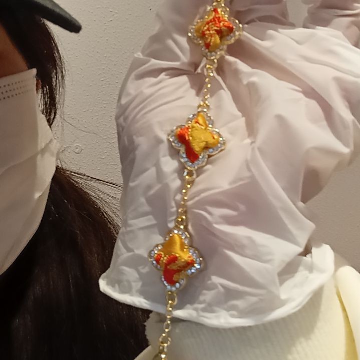 织绣和平小屋助力非遗蜀锦 四芒星手链金黄色