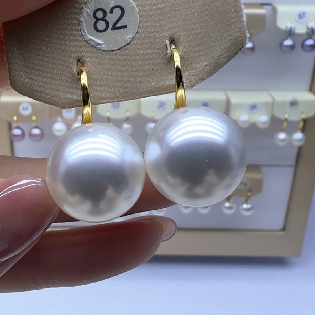 银S925镶嵌淡水珍珠耳饰