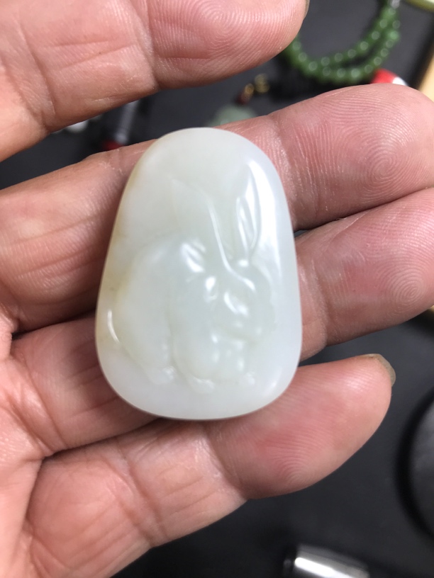 正品和田玉白玉挂件