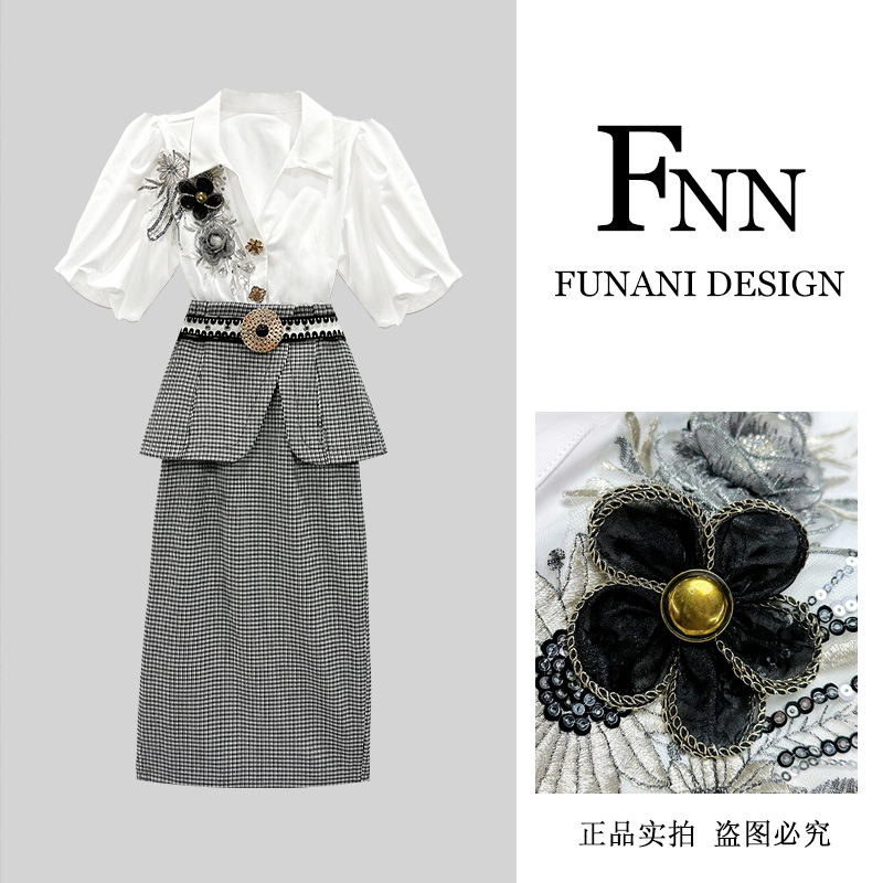 芙娜妮2024夏季新款法式优雅气质复古显瘦网红名媛女装F2413220