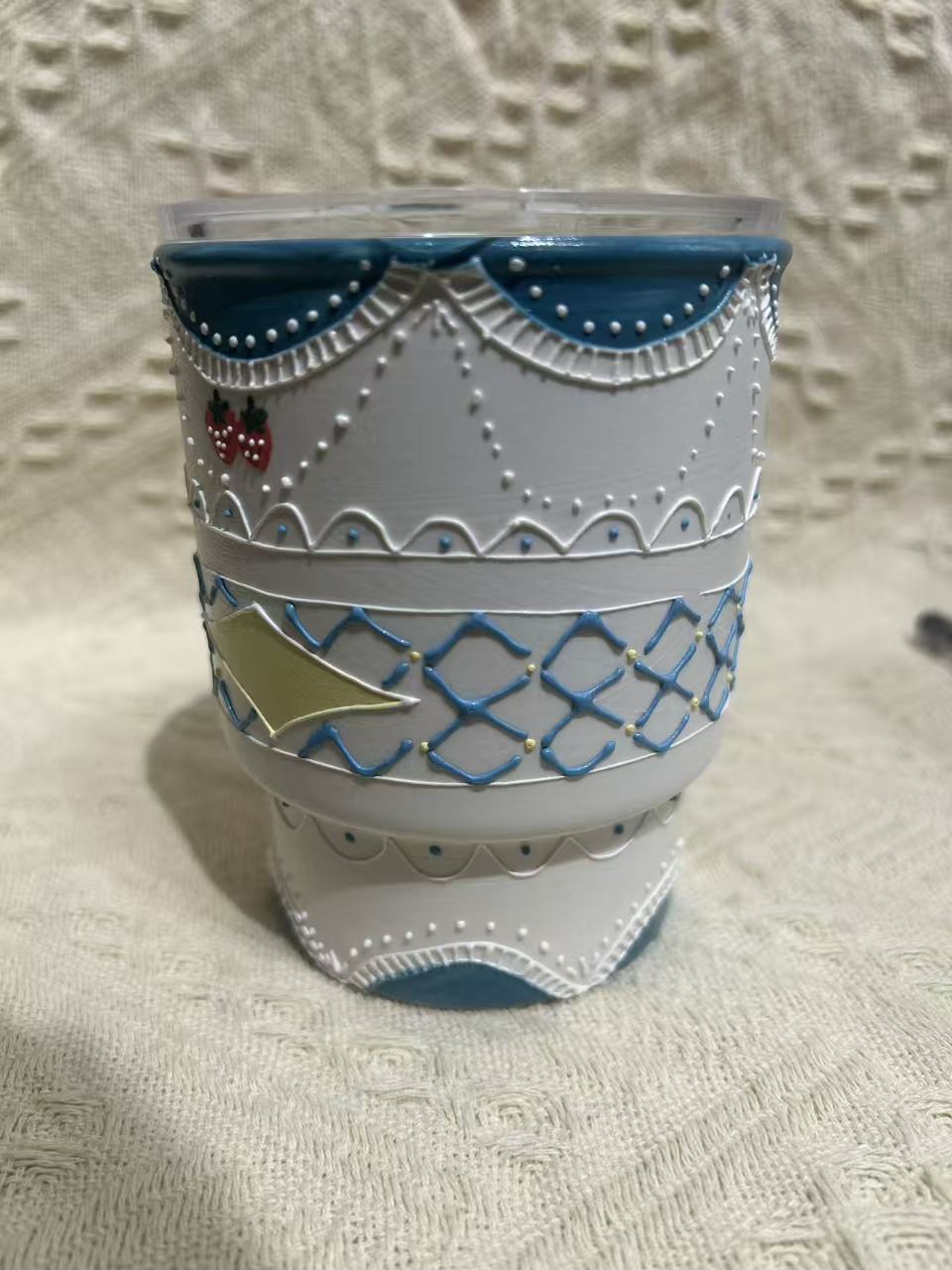 景德镇手工手作手绘立体釉简约陶瓷吸管杯