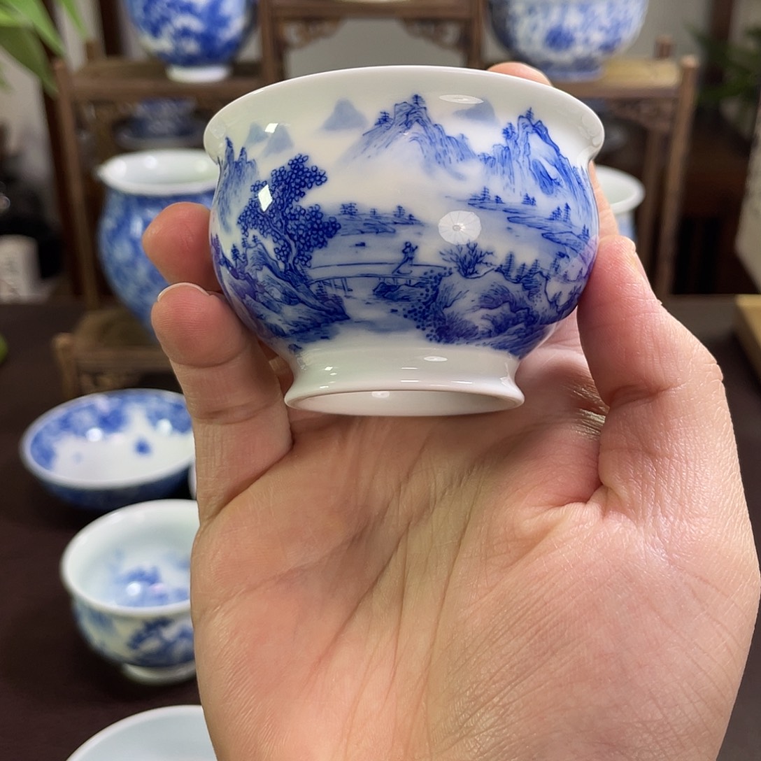 M***店陶纯手工手绘重工山水