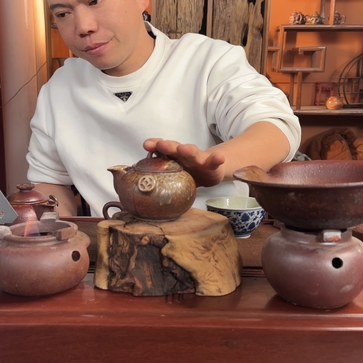 紫砂柴烧河豚宝瓶