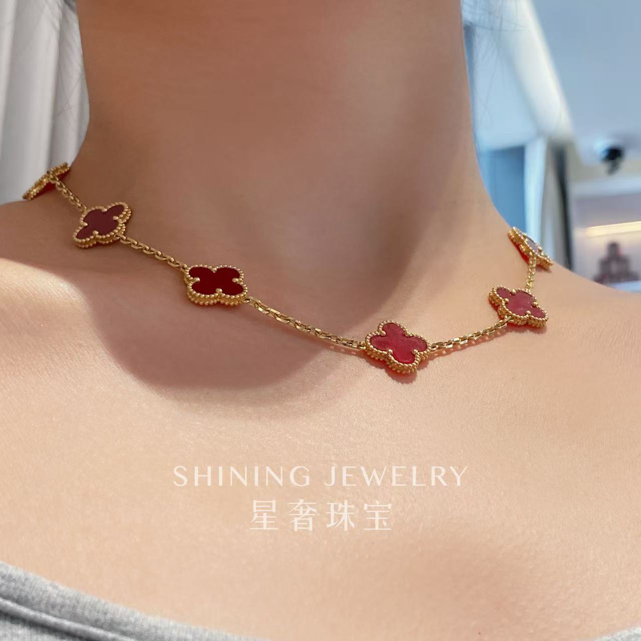 【星奢珠宝】18k金十花玛瑙项链【少量库存】