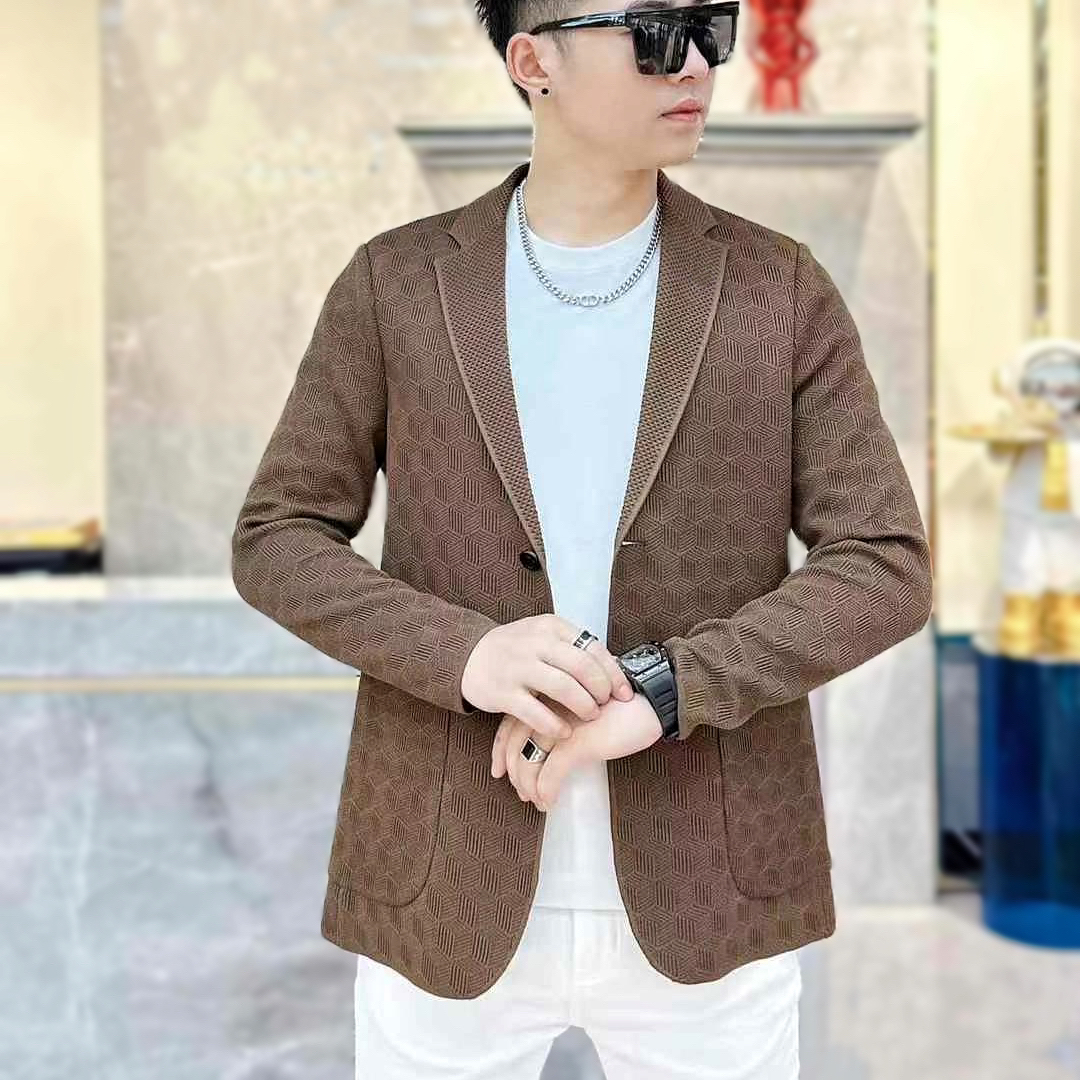 【男狼甄选】男士春季新款欧货轻奢时尚潮流休闲百搭针织 西装
