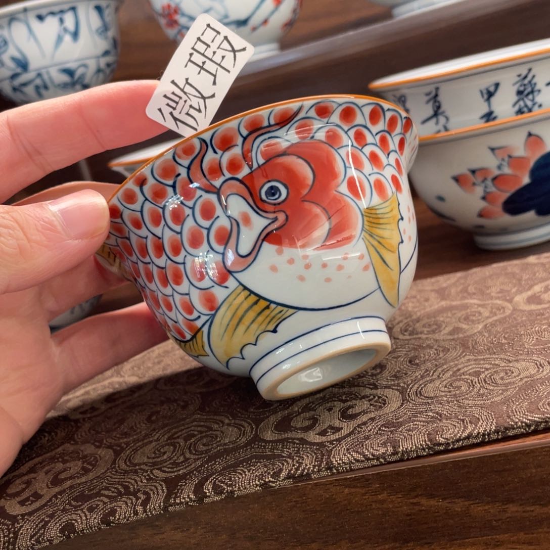 釉下手绘茶具微瑕