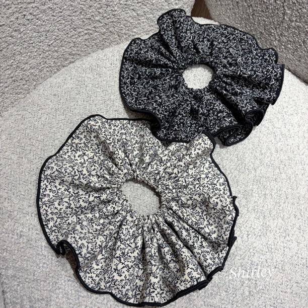 L系列-韩系新款法式少女小碎花大肠发圈扎马尾丸子头发绳