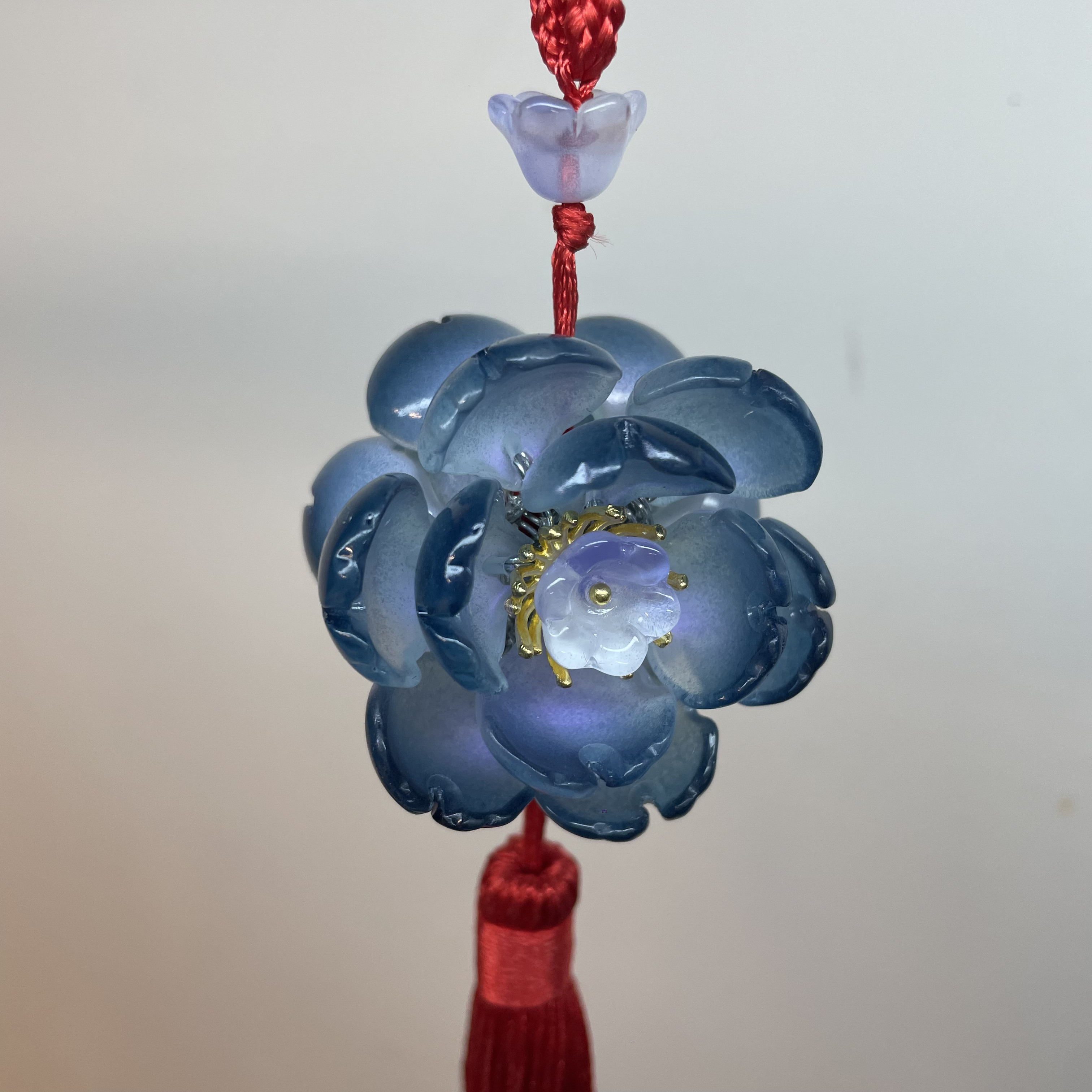 【小号】芍药花汽车挂件小车挂饰琉璃花手工花