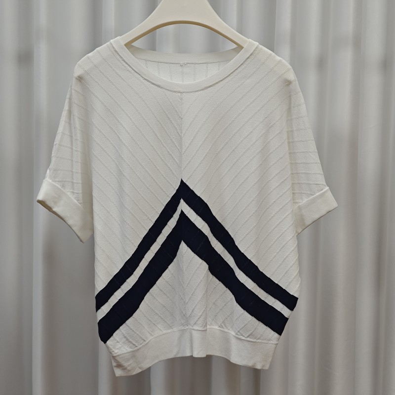 曼系列  S583  女装春夏简约针织T恤衫白色