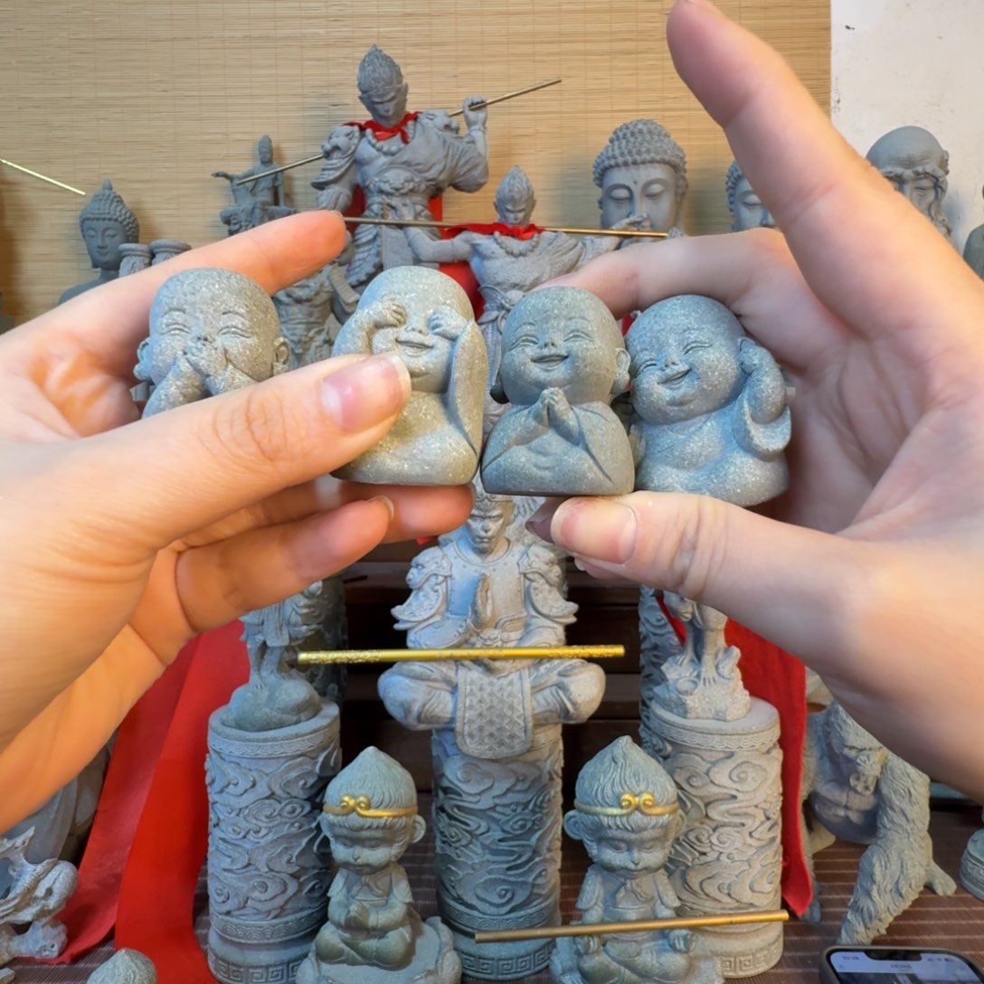 石材青砂石四不小和尚