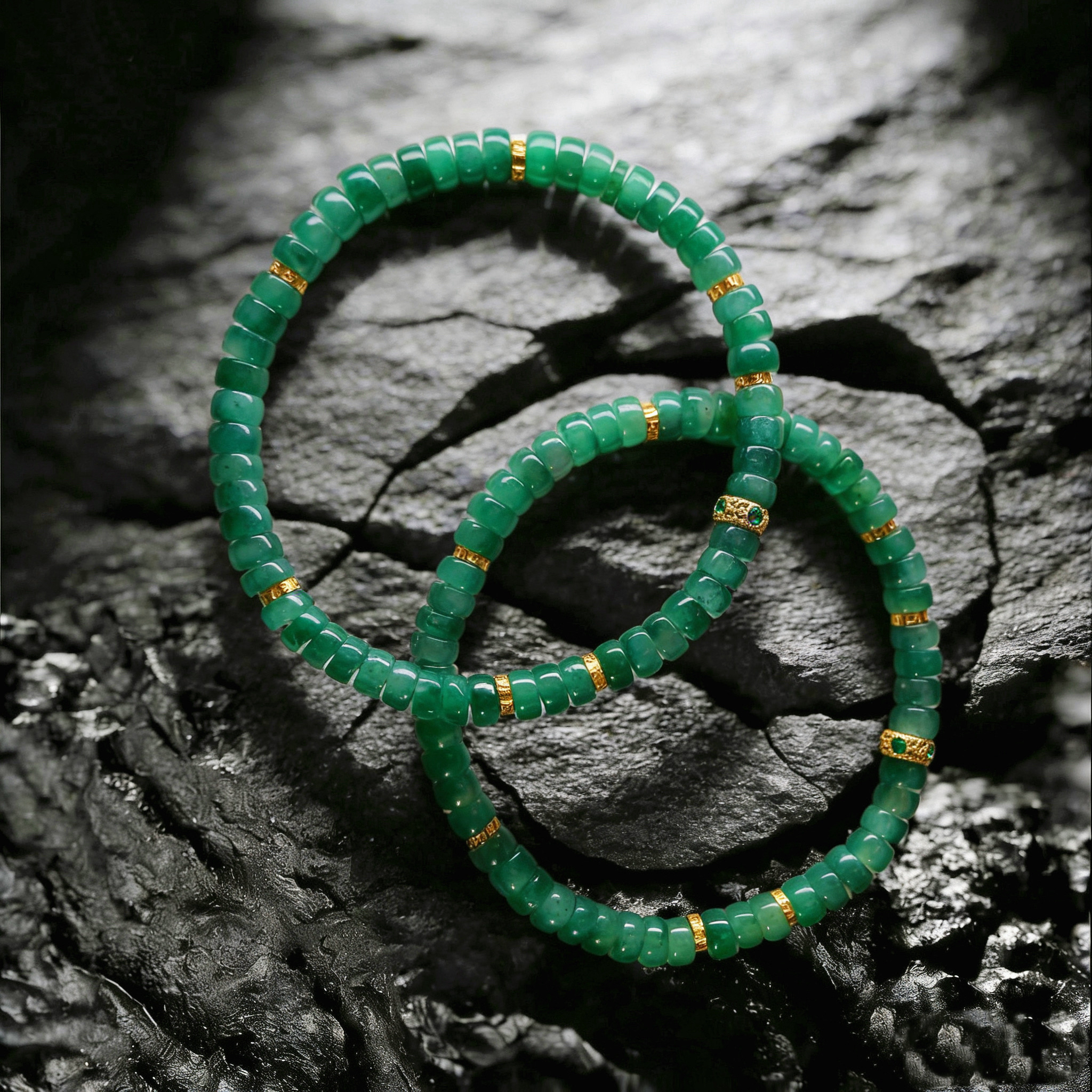 【屿见】复古特色非洲翠s925银设计款手串（多样性发其一）