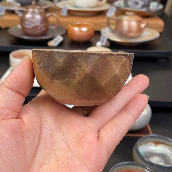陶摆件陶艺柴烧主人杯杯