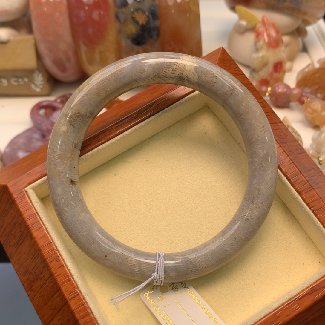 硅化珊瑚（珊瑚玉）手镯未镶嵌59口凤尾微骨骼