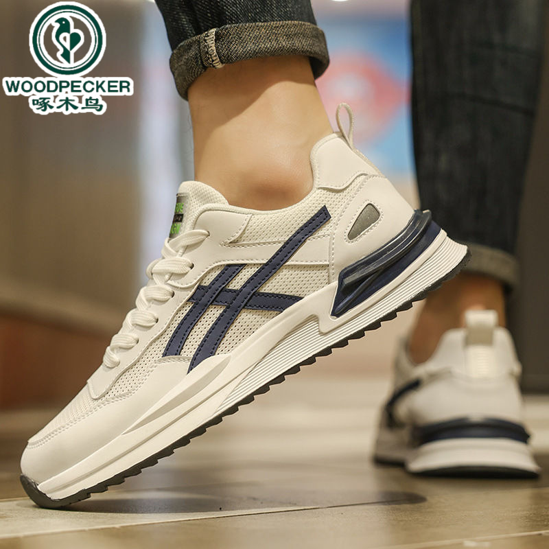 【正品】啄木鸟男鞋夏季2025年新款休闲运动鞋男士春季复古网面透气