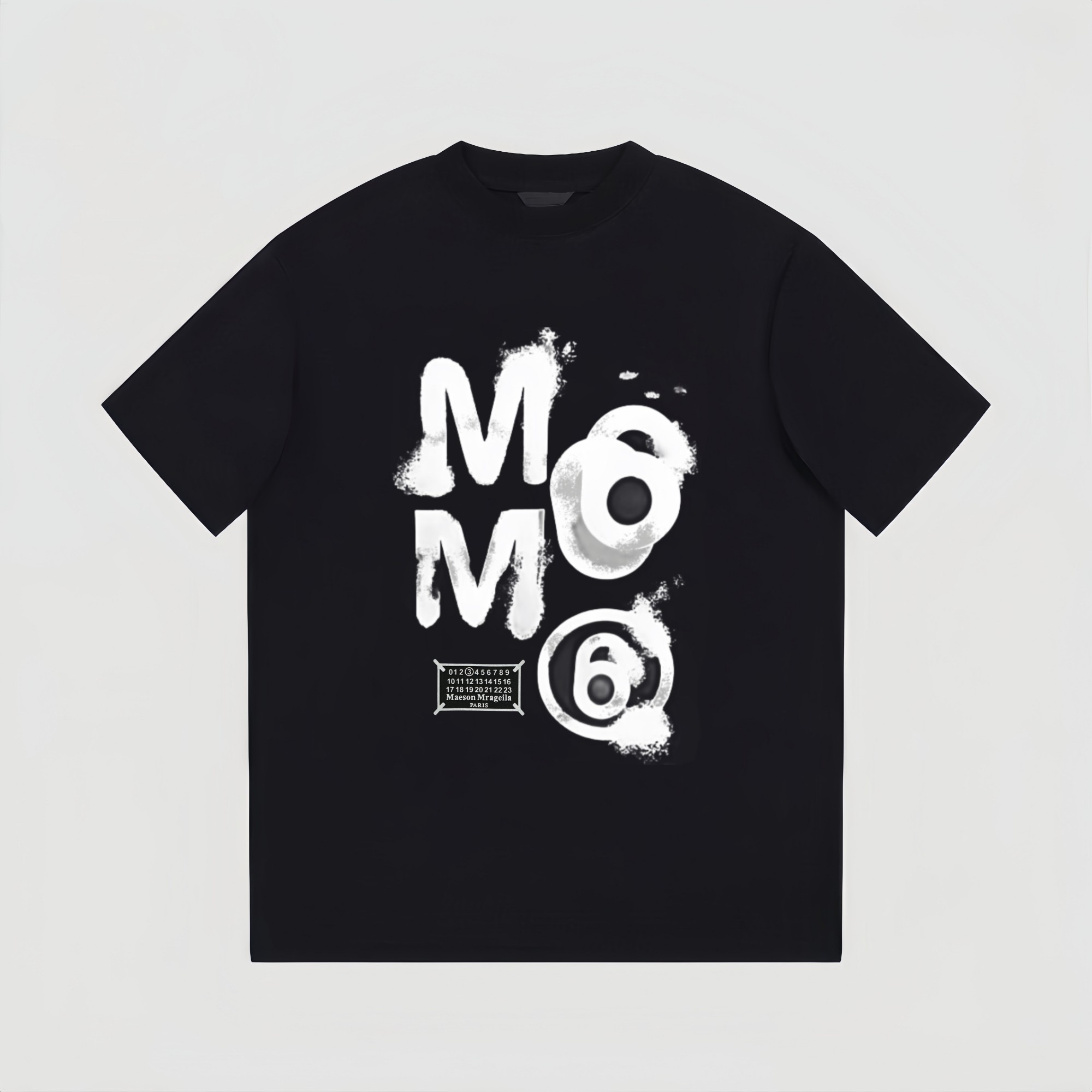 【25号链接】涂鸦数字6短袖男士圆领重磅宽松欧美轻奢T恤9