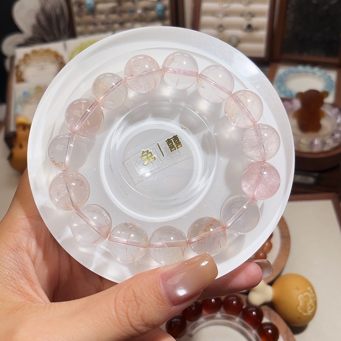 零***章水晶手链未镶嵌13粉水胶花