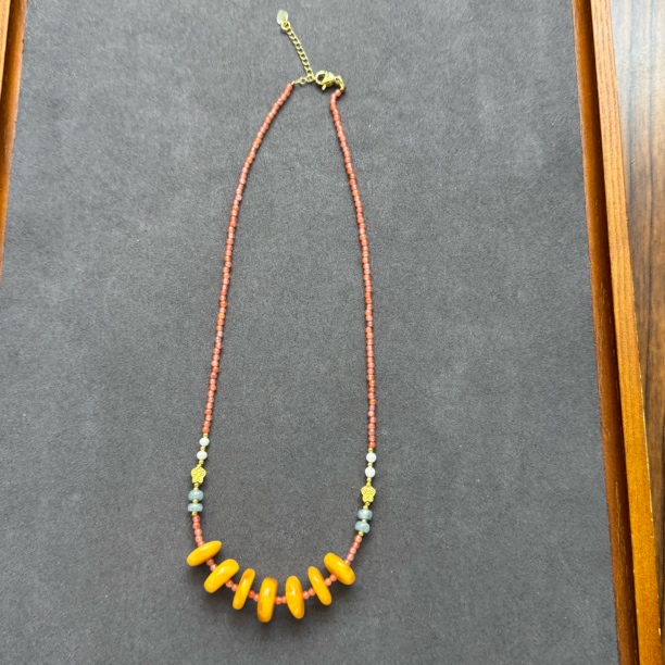 1691-南红蜜蜡项链多样性发一2mm