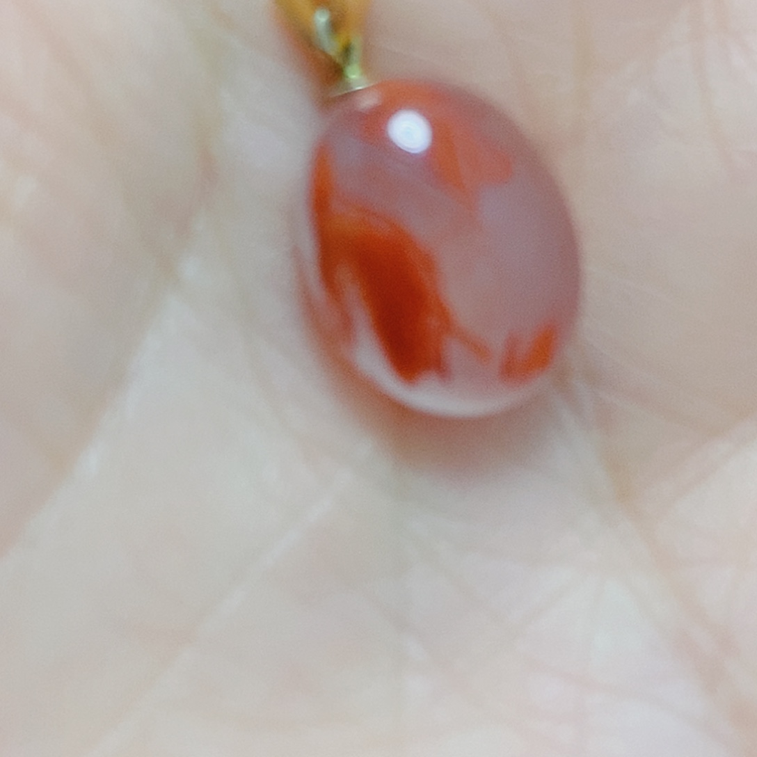 南红玛瑙银S925镶嵌吊坠(不含链)