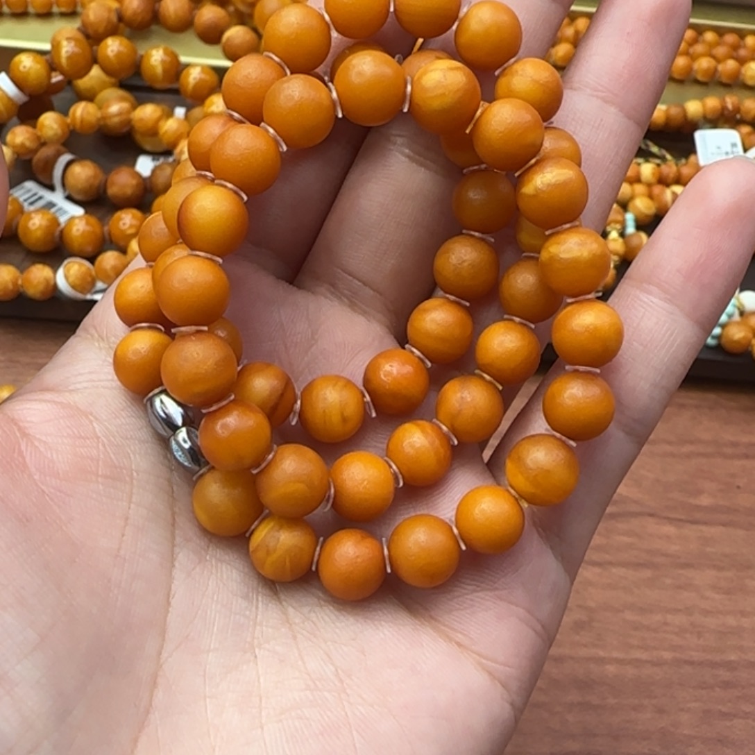 住***姐琥珀未镶嵌手链蜜蜡项链8m