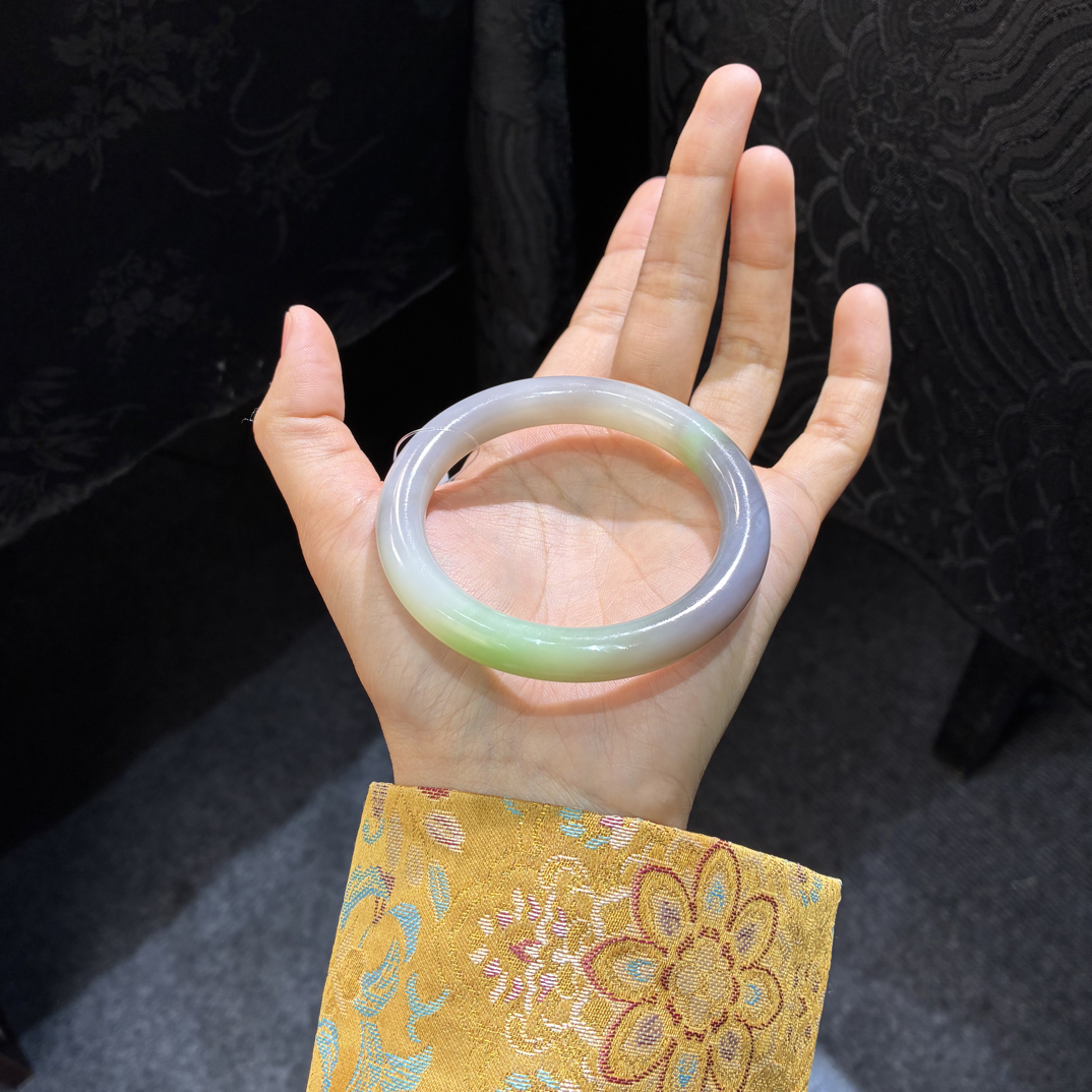 【古冉优选】和田玉青海春彩手镯54➕