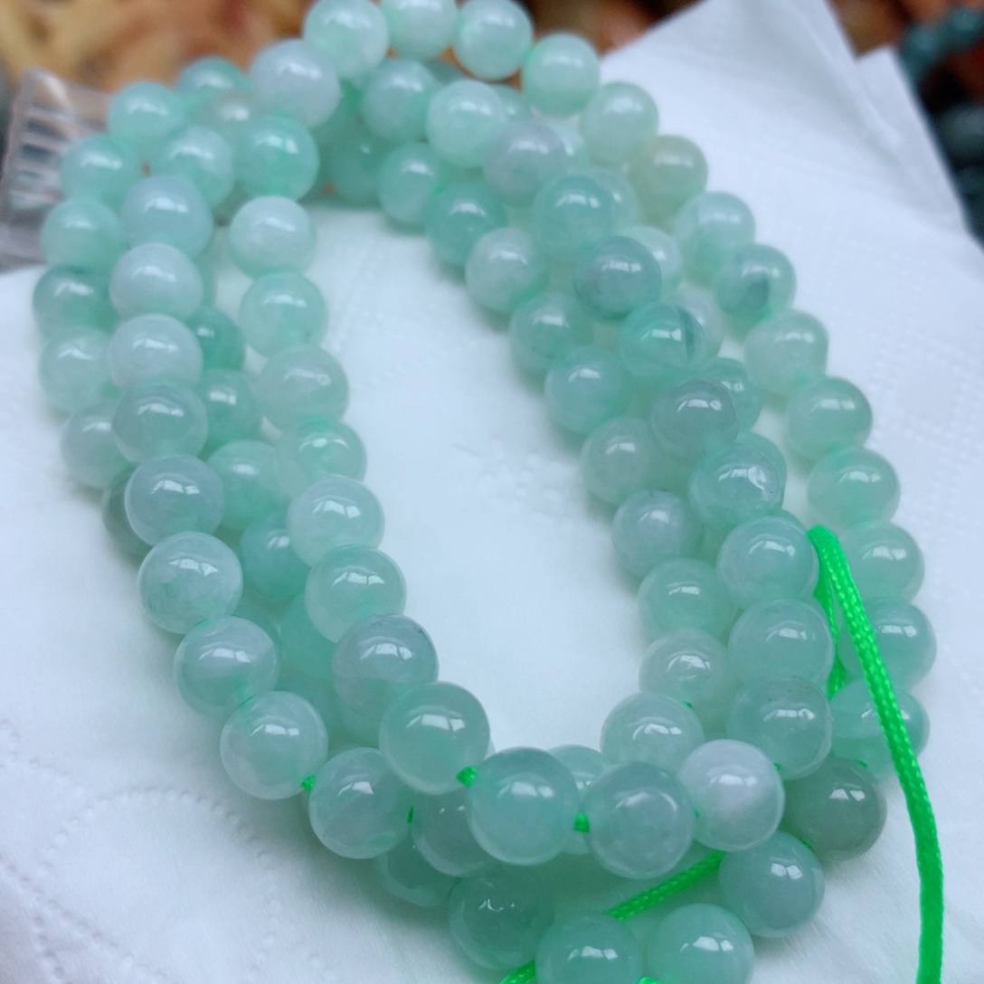 翡翠未镶嵌项链珠子翡翠