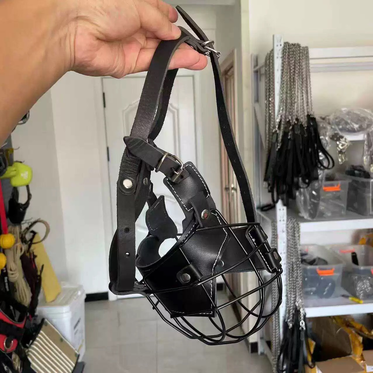 罗威纳专用嘴套不锈钢口笼透气防咬防伤人嘴笼宠物用品训犬装备