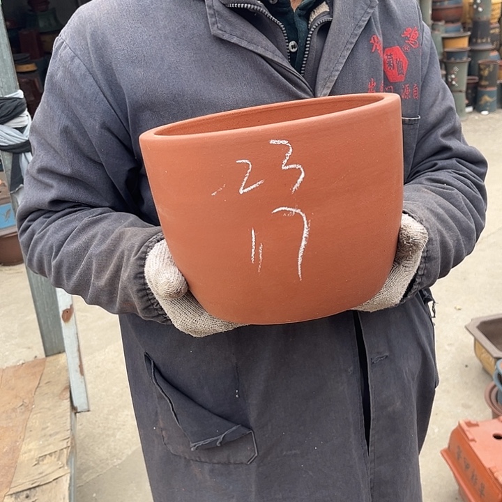 紫砂紫砂花盆和小