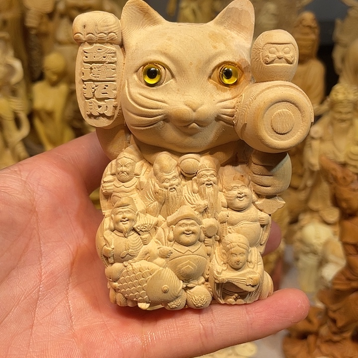 黄杨木黄杨木招财猫