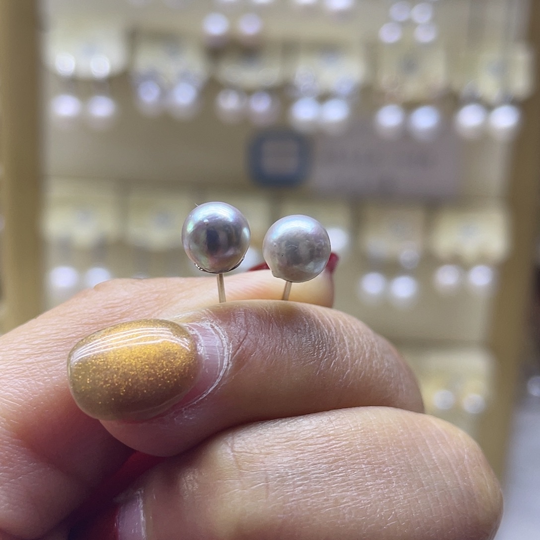 耳饰海水珍珠银S925镶嵌