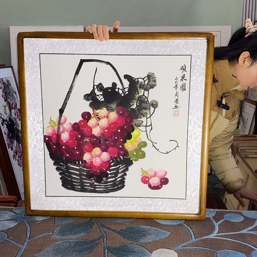 国画62✖️62手写手绘国画作品带框包邮