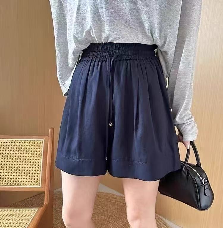 短裤薄款女女士高腰宽松A字短裤时尚简约休闲裤夏季