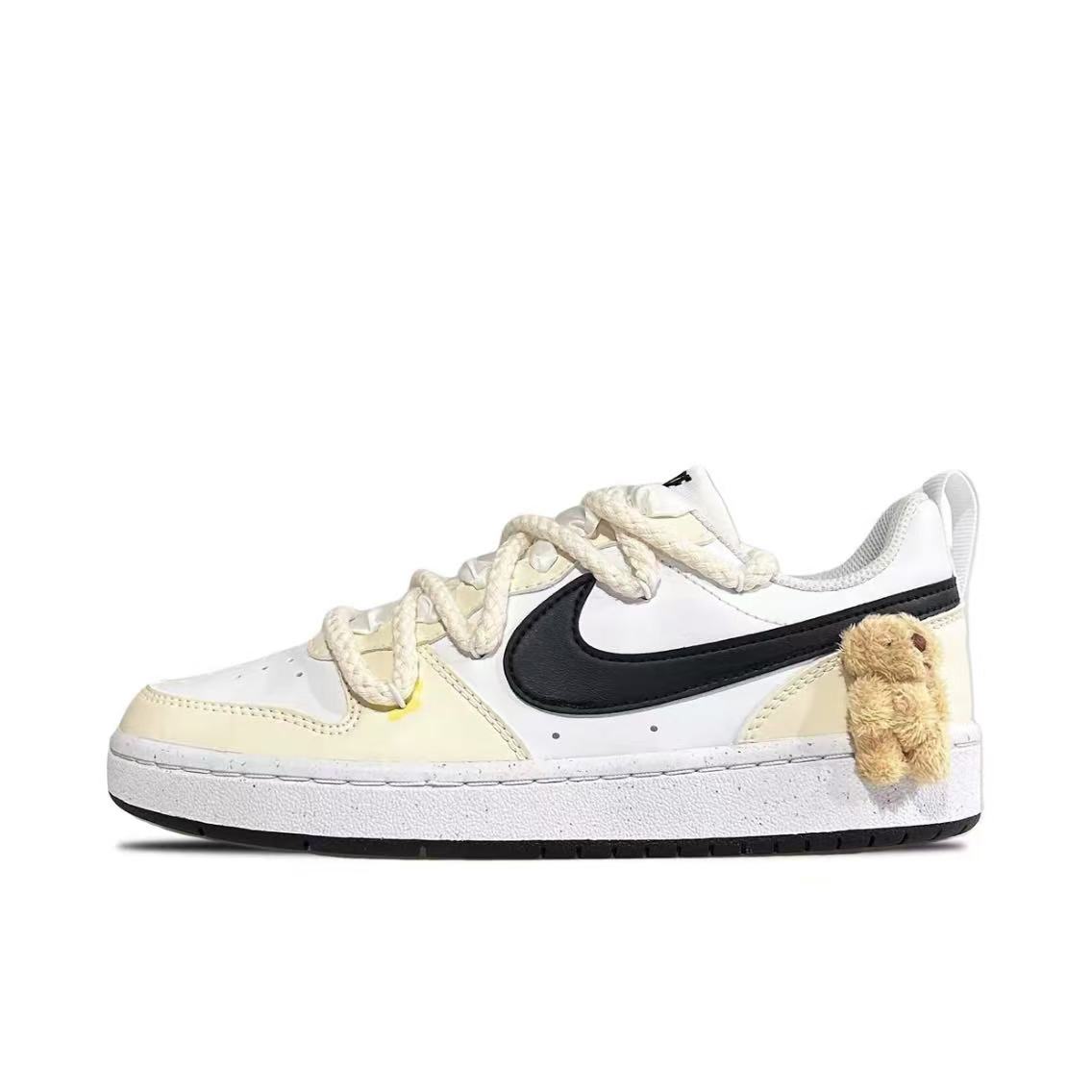 定制球鞋Nike/耐克CourtBorough 憨憨熊 百搭透气 低帮 板鞋