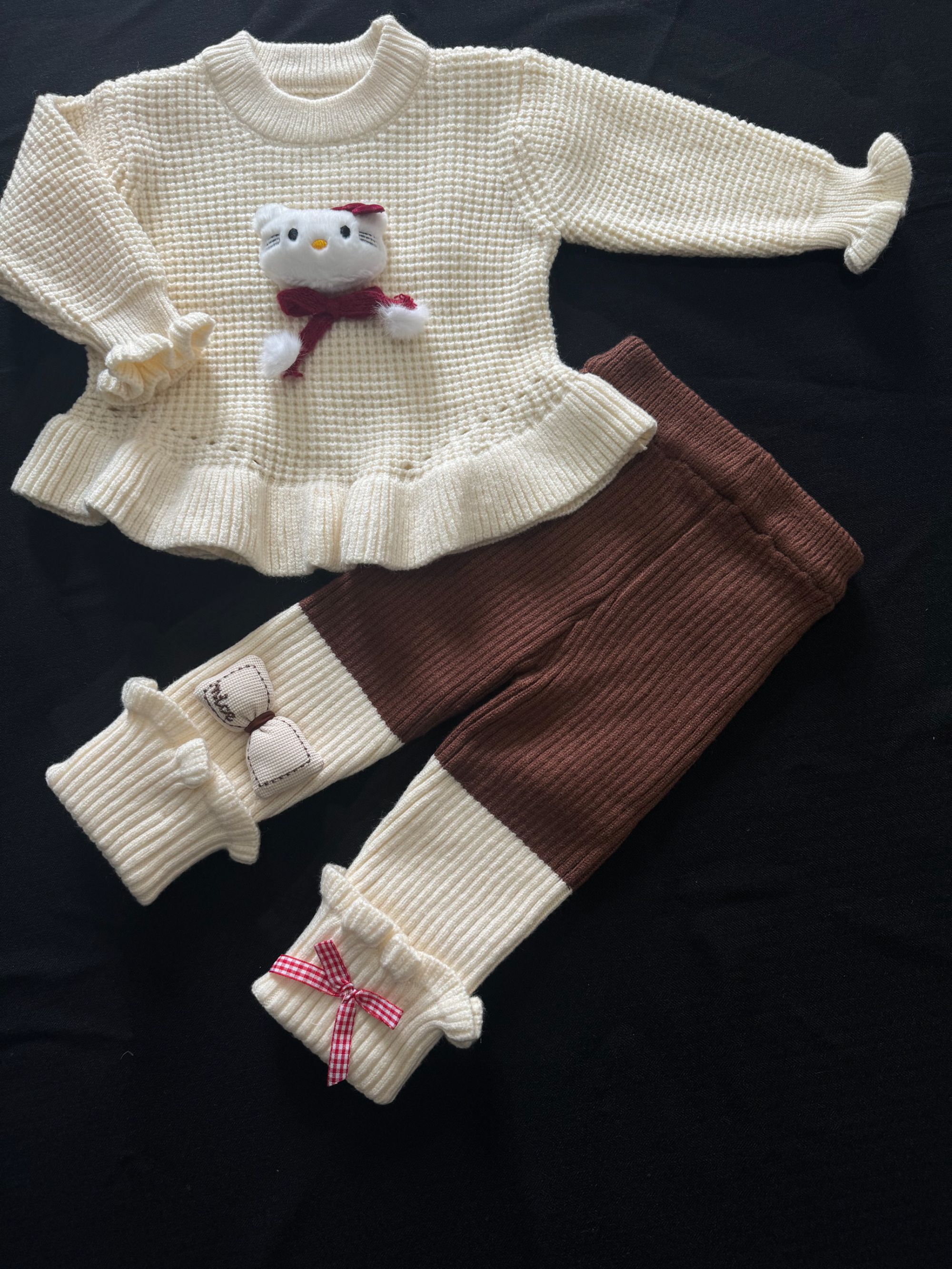 打底松紧带儿童休闲秋冬女套装儿童卡通风