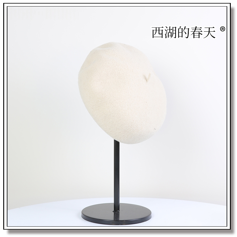 西湖的春天秋冬氛围感穿搭羊毛贝雷帽时尚帽子G312198
