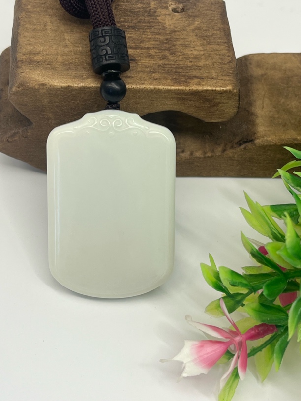 大师定制羊脂白无事牌男女同款精品吊坠一个（带绳）