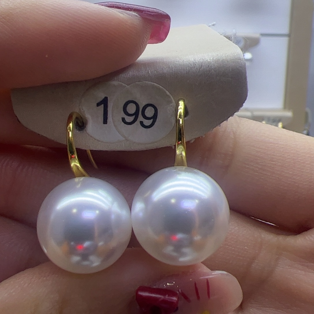 淡水珍珠耳饰18K金镶嵌