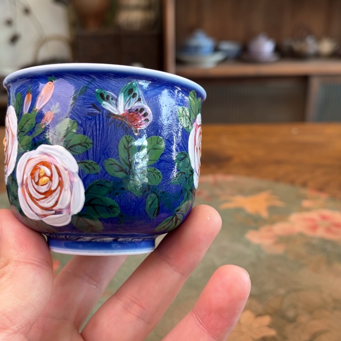 杯柴烧手工手绘陶瓷