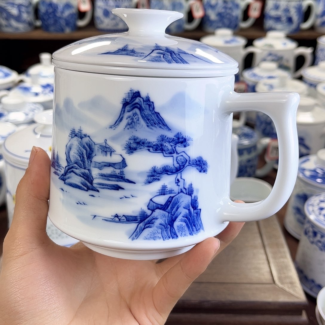 F****D景德镇陶瓷马克杯带盖