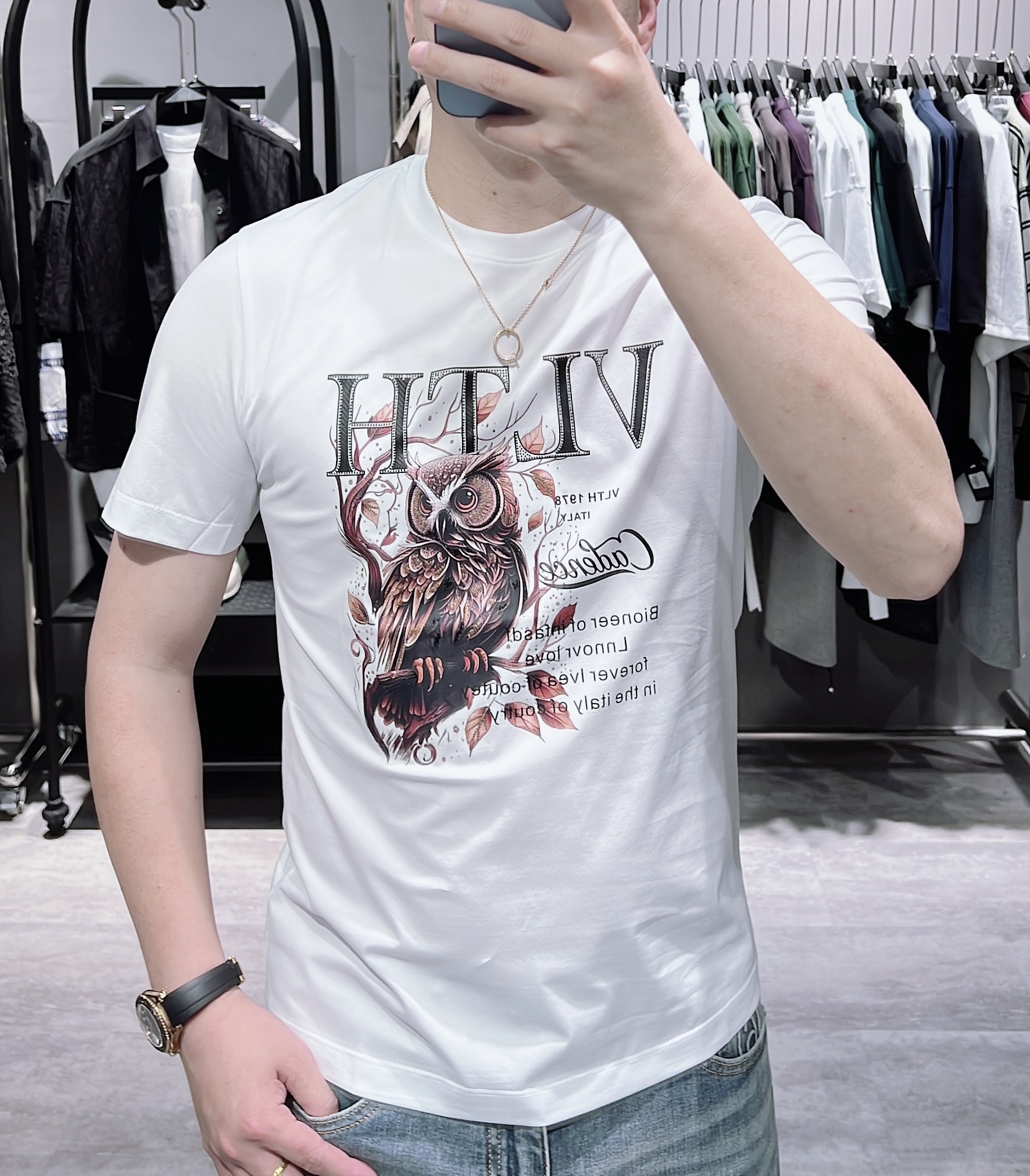 2025夏季男士棉欧货T恤圆领半袖上衣纯棉潮流修身百搭轻奢时尚