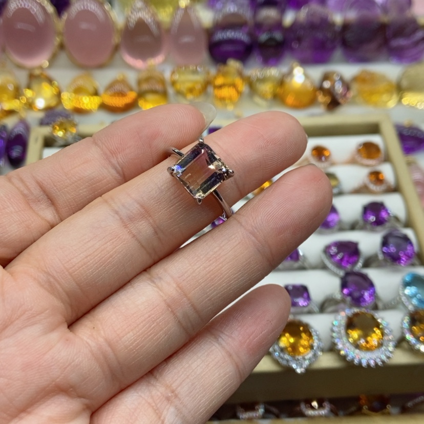 【闪购商品】水晶水晶戒指银S925镶嵌