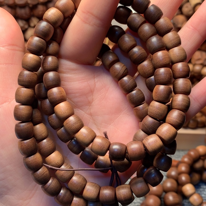 檀香木手串/手链老山檀香8*9多横纹
