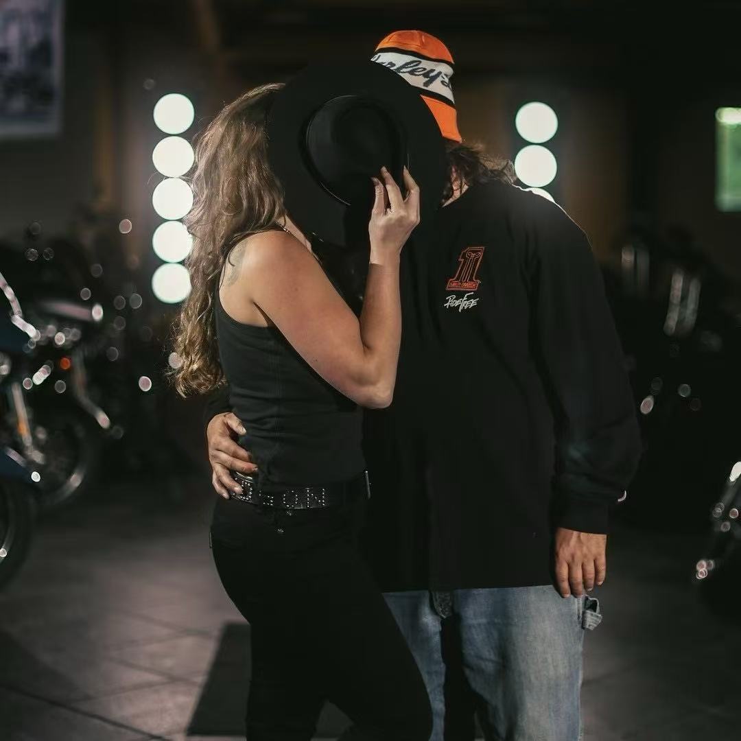 Harley Davidson/哈雷戴维森哈雷橘色针织帽拼色保暖97631-25VM