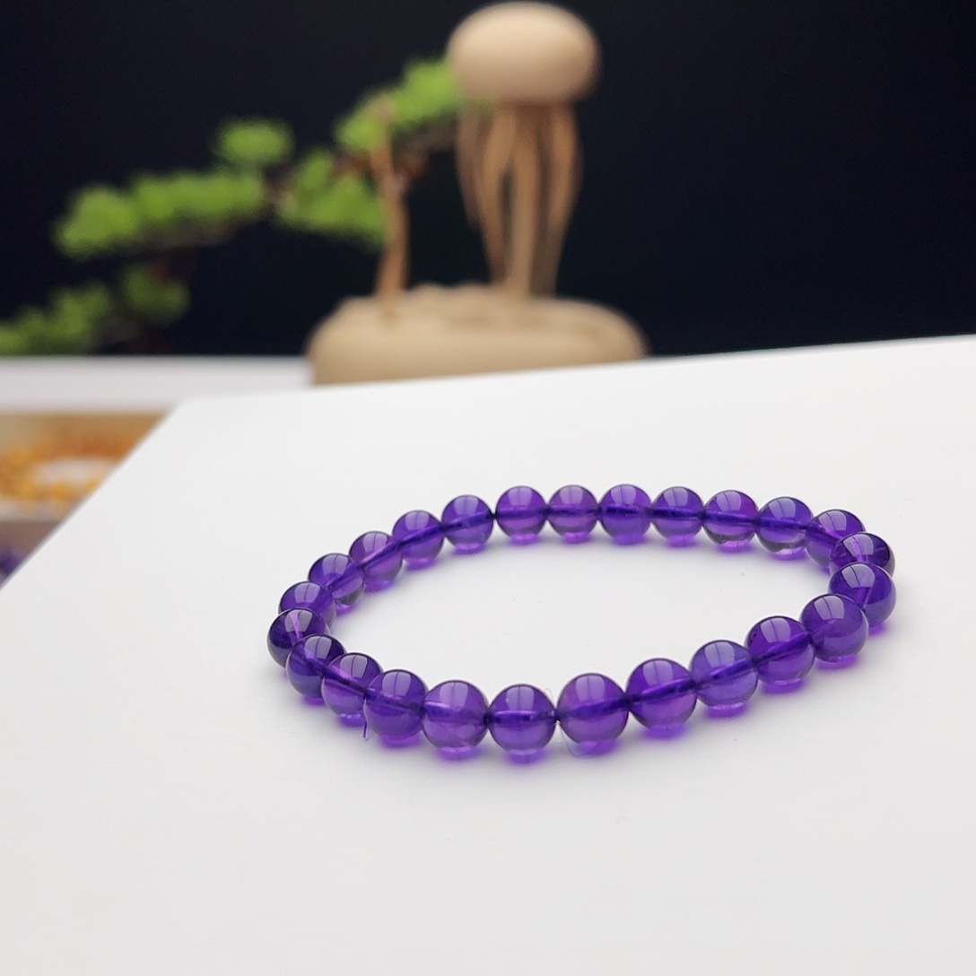 未镶嵌水晶手链乌拉圭紫水晶7.7mm