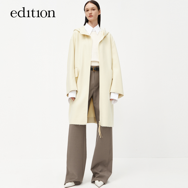 【赵老板专属】商场同款edition羊毛双面呢连帽外套女#EBC3OVC001