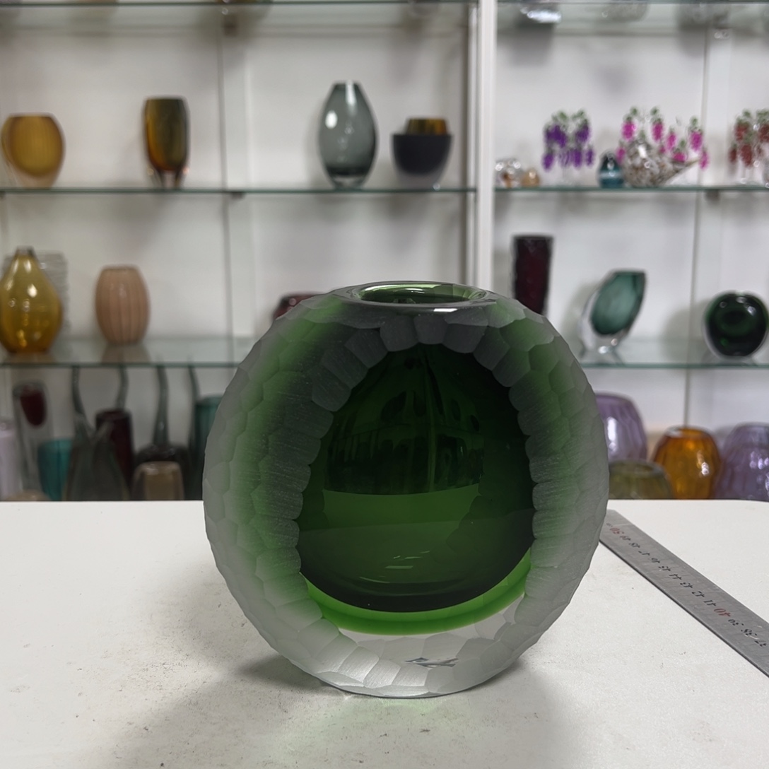 幻彩琉璃花瓶纯手工制作高度18