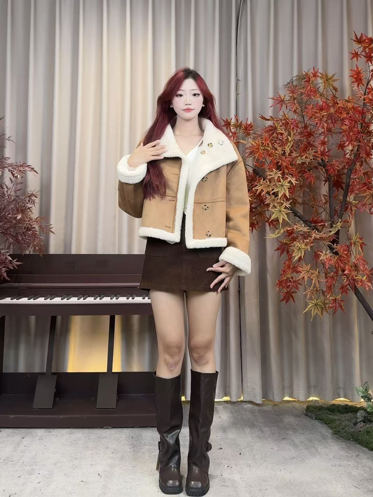 冬季新款法式小众设计感百搭上衣DH4121+DXQ422017+DB4056