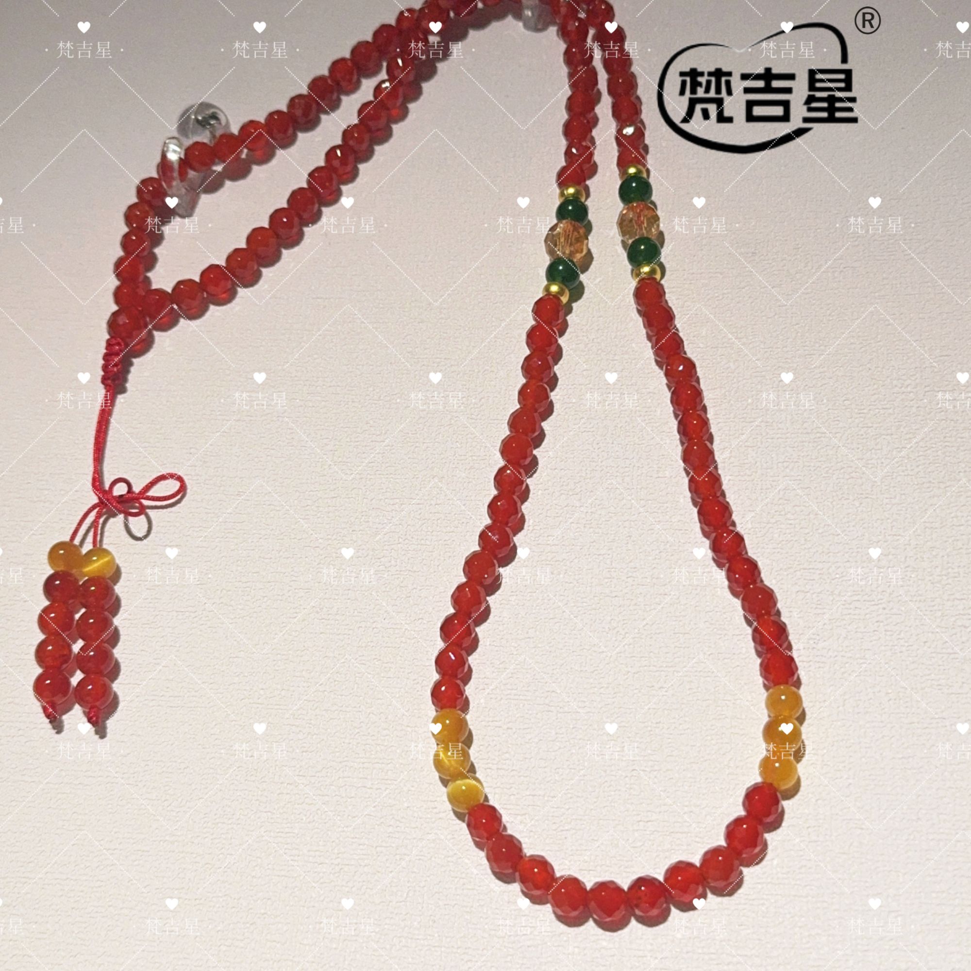 铜合成锆石项链 FJX7023 红色系钻切简约链 唐卡链 万能链