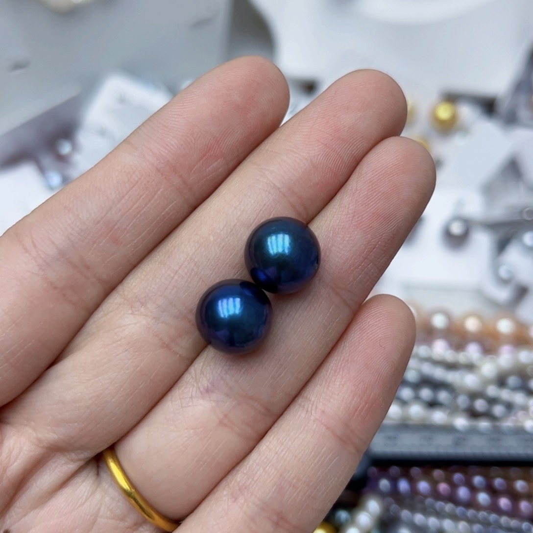 淡水珍珠耳饰银S925镶嵌